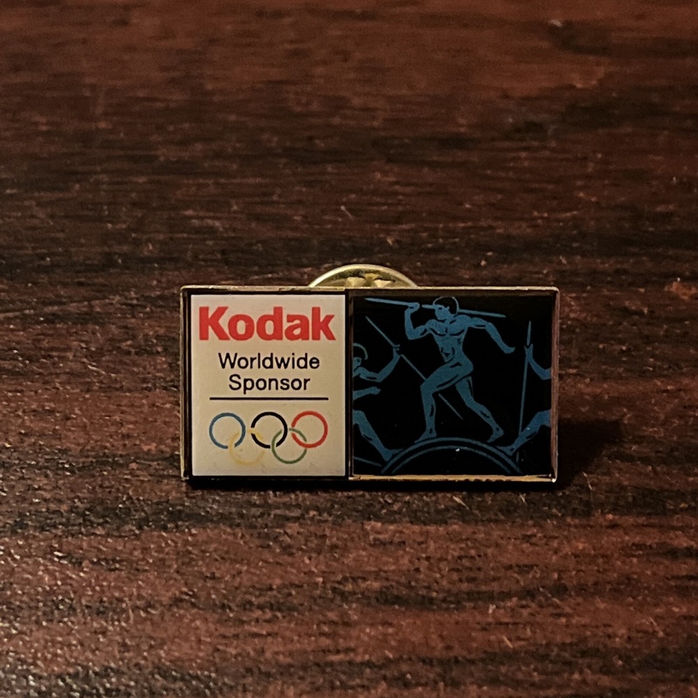 Vintage Kodak Worldwide Sponsor Athens Greece Olympics Lapel Hat Pin